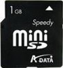 1GB A-Data miniSD Speedy Series memory card w/adapter