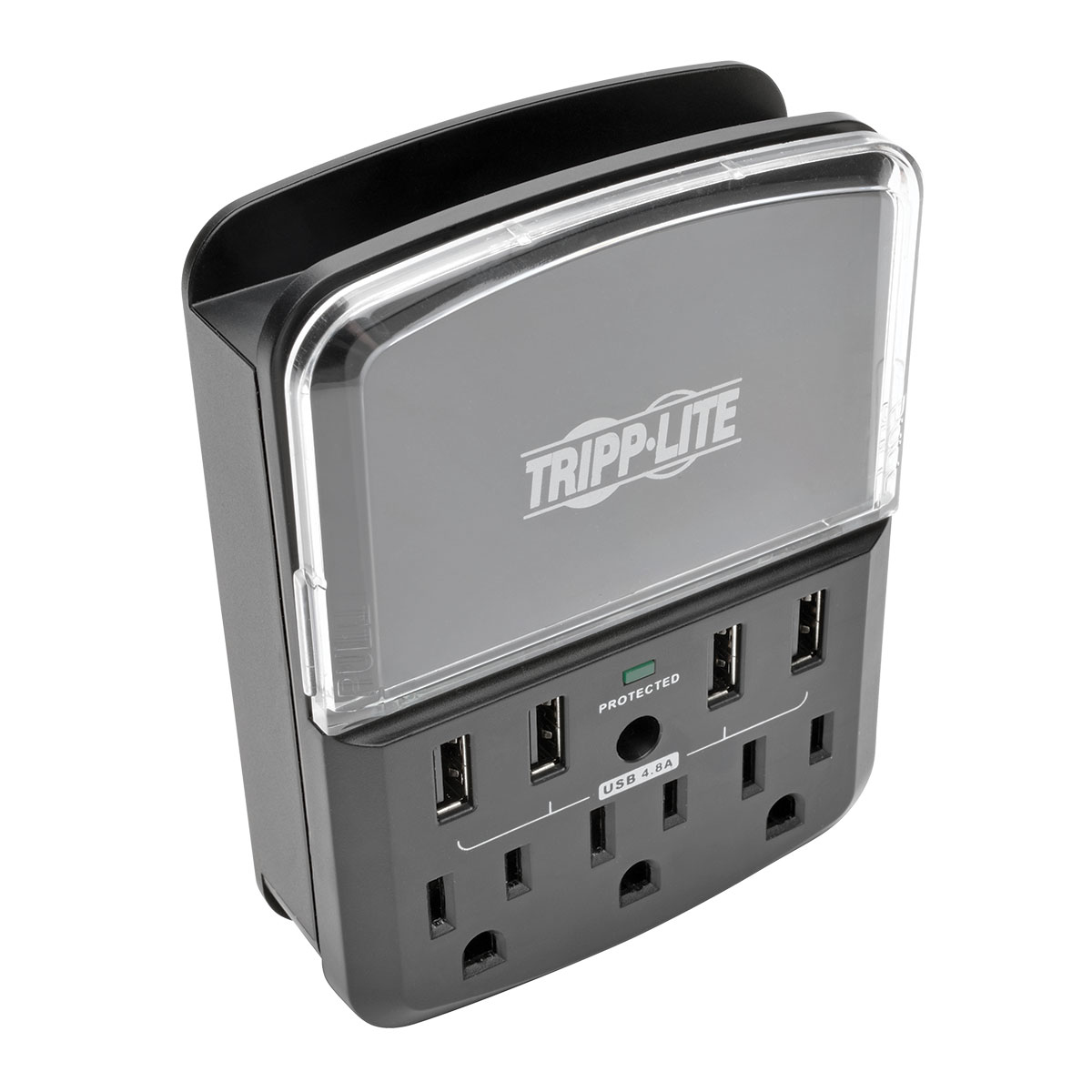 Tripp Lite 4 Port Wall Mount USB Charging Station With 3 Outlet Surge