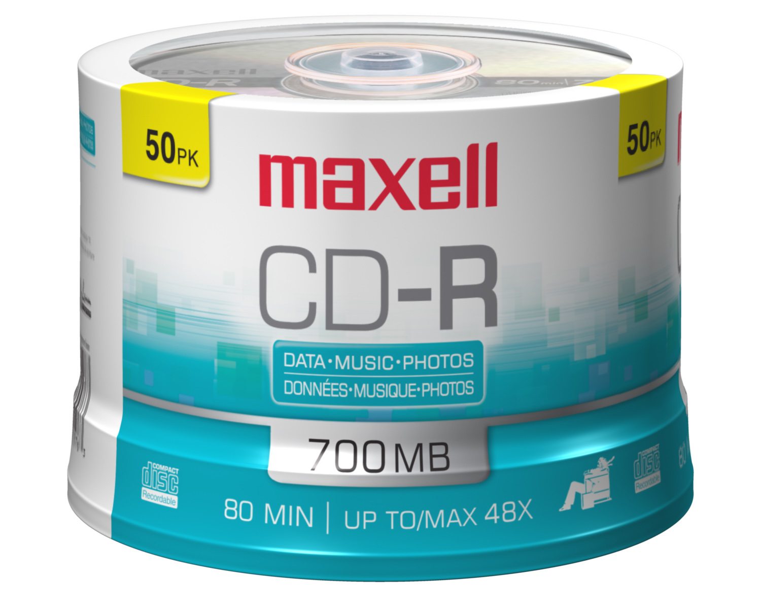 Maxell CDR 48X 700MB 50Pack Blank CD Spindle