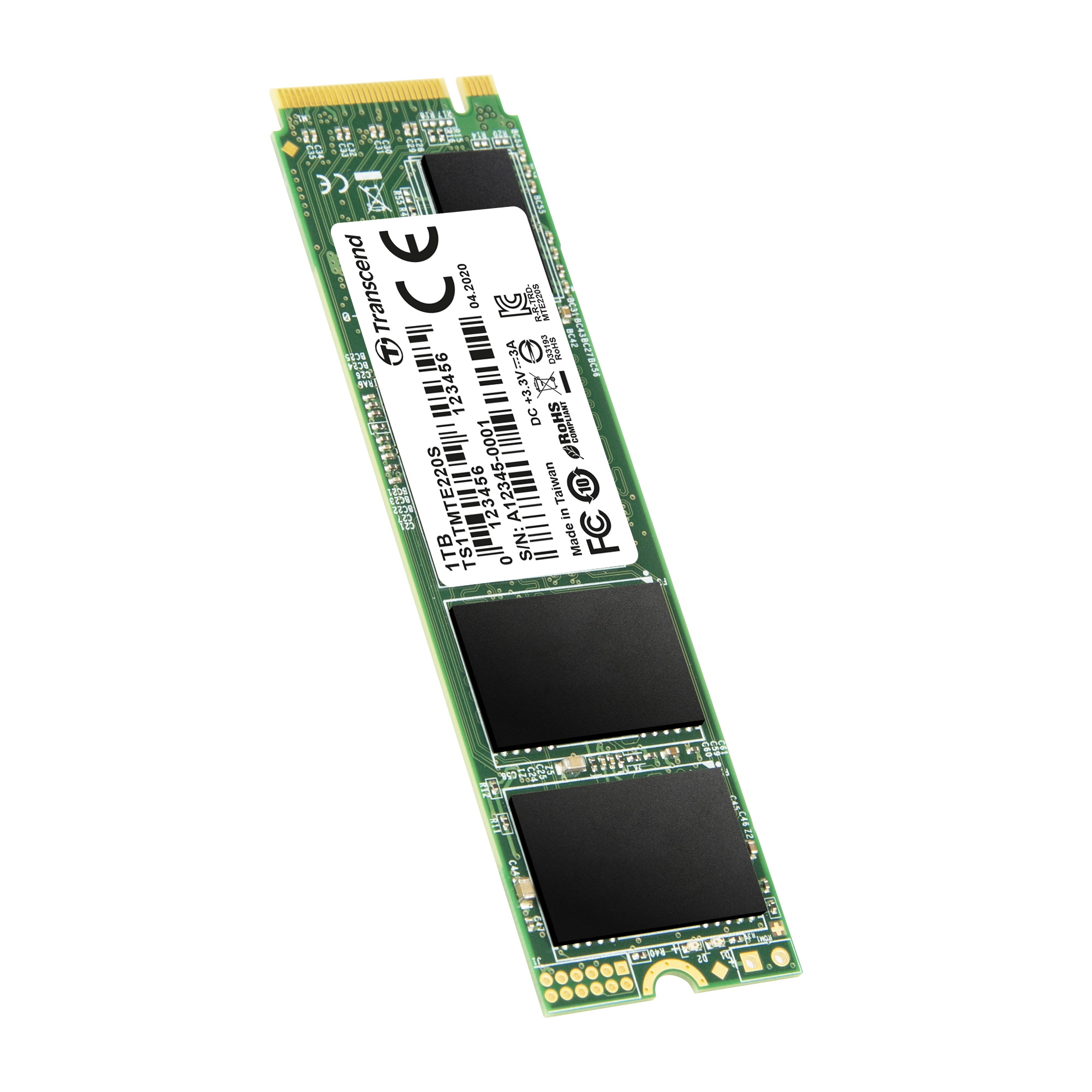 1TB Transcend NVMe PCIe Gen3x4 M.2 2280 3D TLC SSD 220S